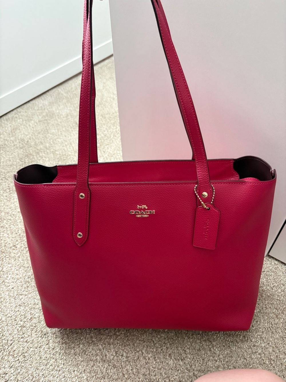 Coach Fuchsia Leather Tote Bag